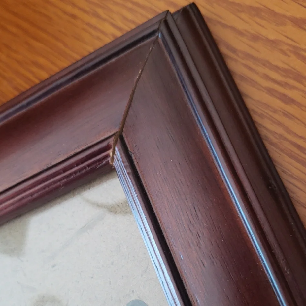 Vtg (2) Brown & Brown/Gold Picture Frame Set - Holds 4x6 Photos